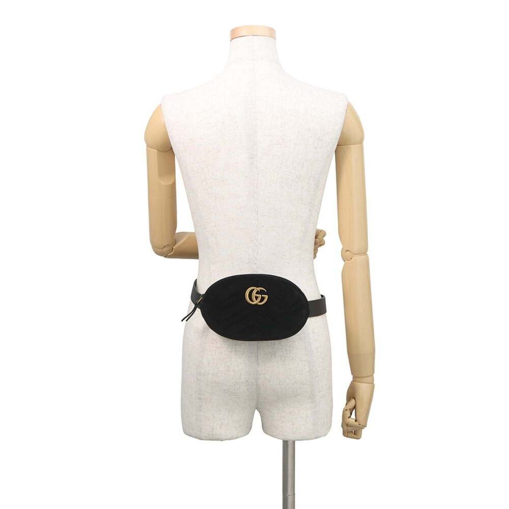 GUCCI Black Leather GG Marmont Pouch - Picture 4 of 16